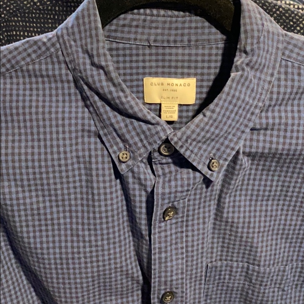 Club Monaco Men’s Large Navy and black plaid